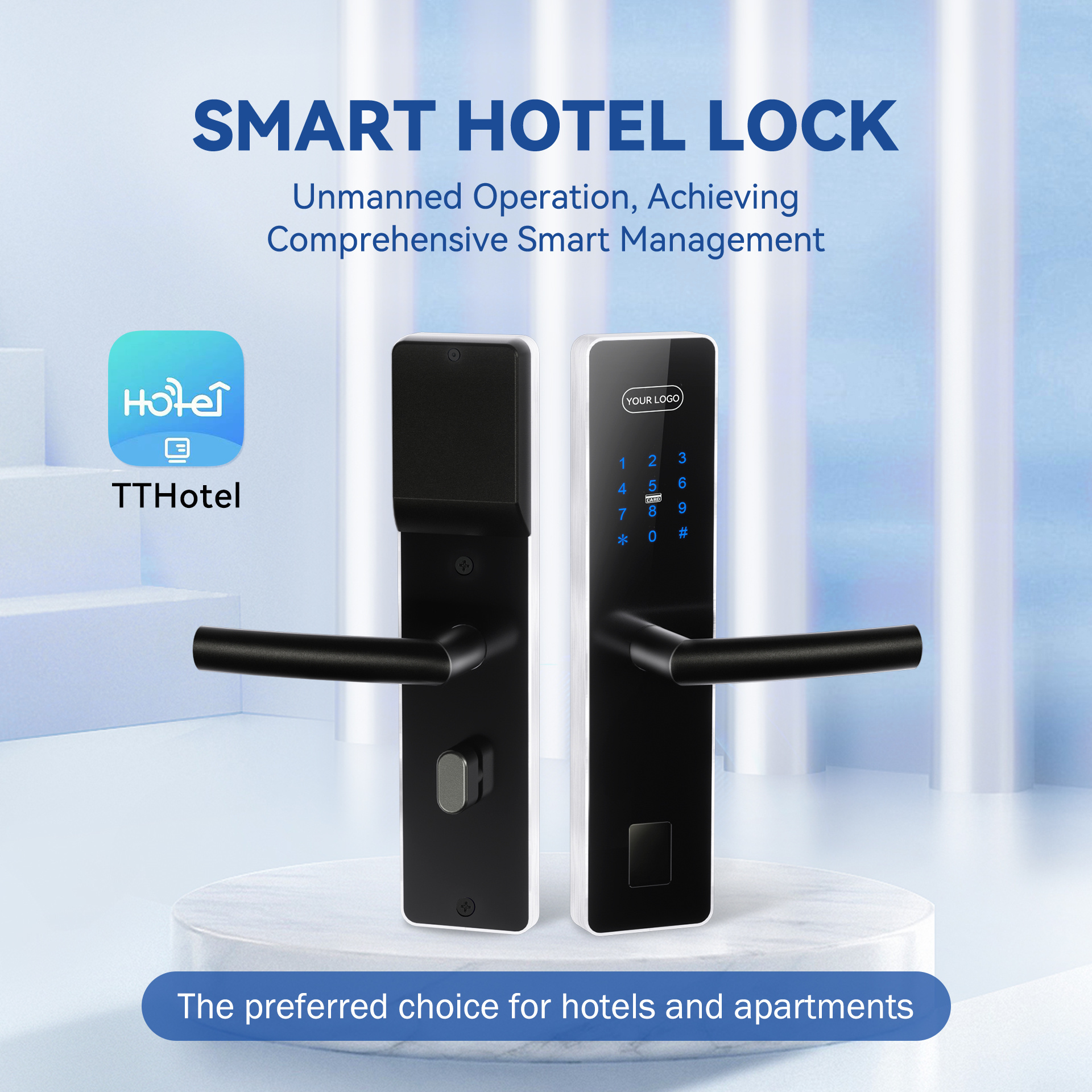 TTHotel Traditional Hotel Lock Series: Stainless Steel Color