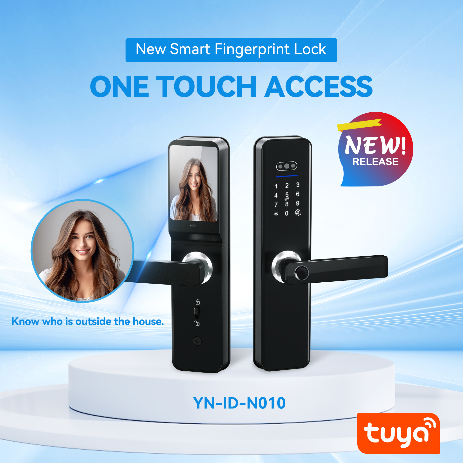 YN-ID-N010 Smart Lock with Visual Doorbell and Fingerprint One-Touch Opening