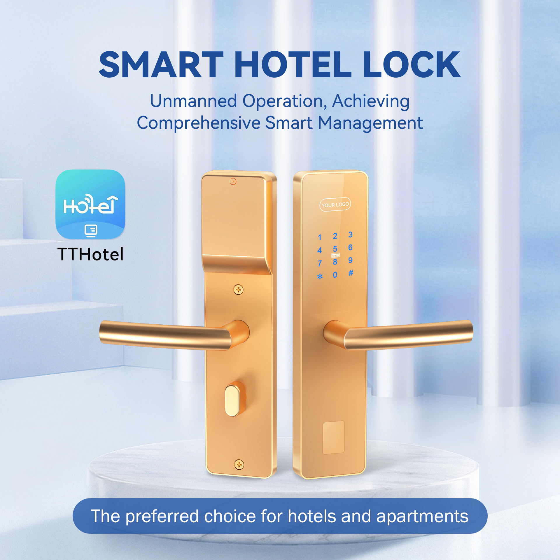 TTHotel Traditional Hotel Lock Series: Rose Gold