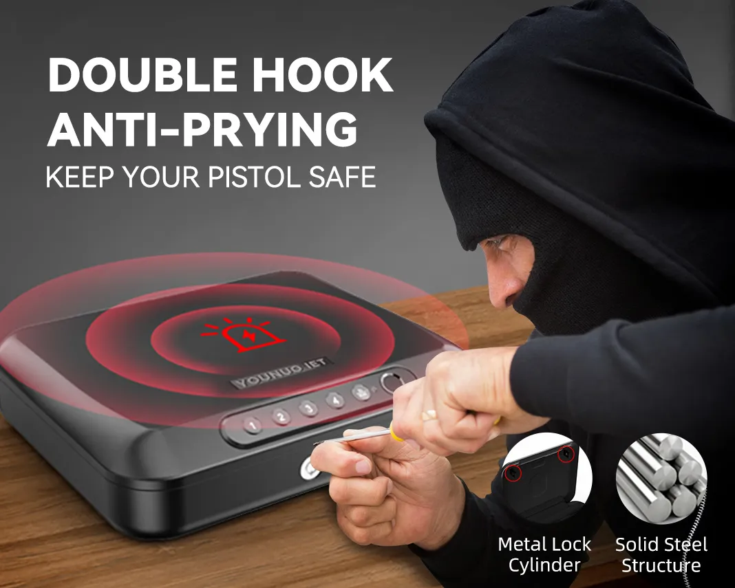 Gun Safes: Smart Biometric Lock, Secure & Portable, Essential for Nightstand and Car