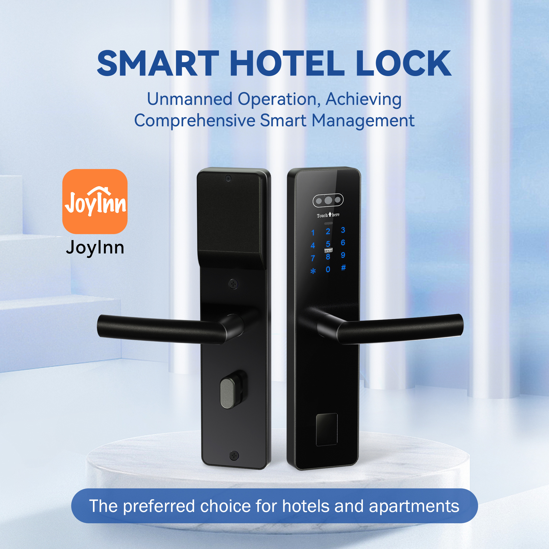 Latest Technology QR Code Hotel Lock Series: Black