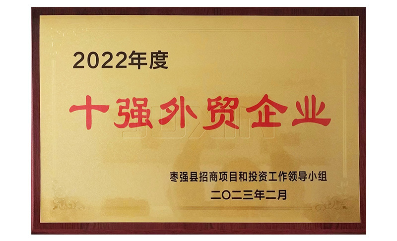 JUXIN Achieves Coveted Recognition as "Top Ten Foreign Trade Enterprises in Hebei Province
