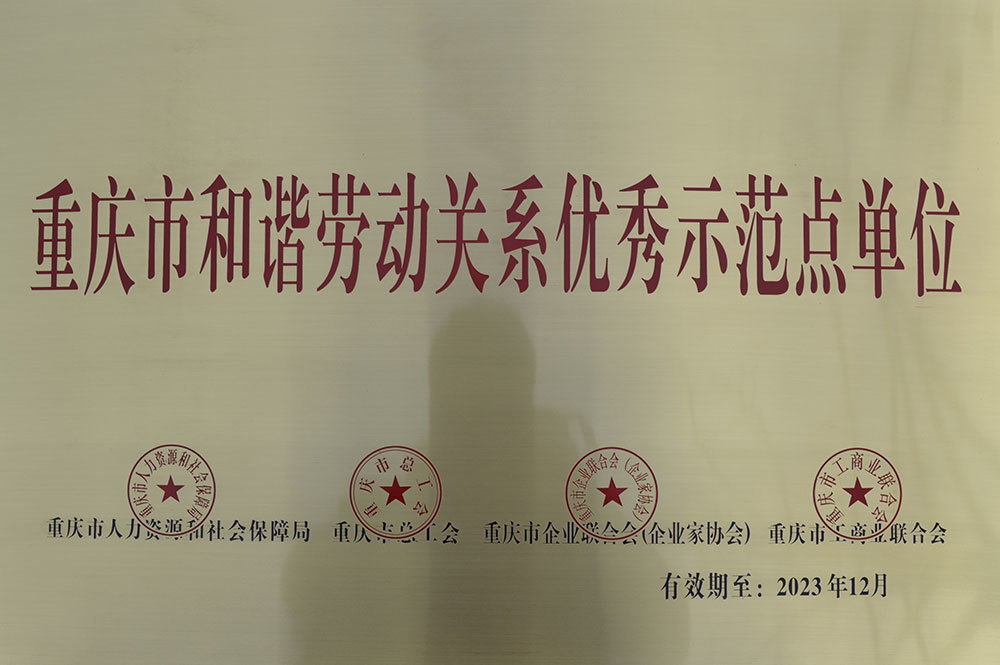 重慶市和諧勞動關系優秀示范點單位