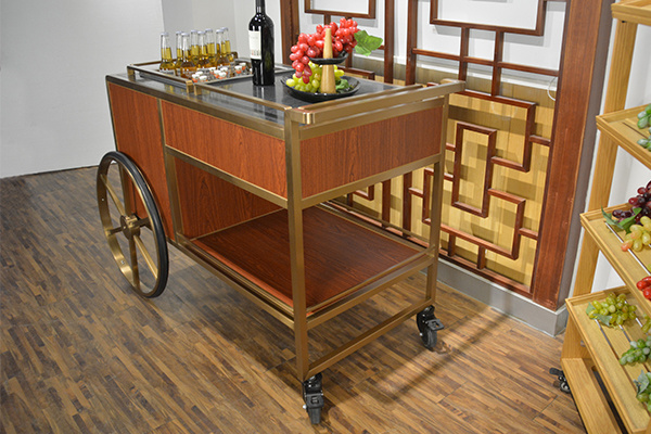 Customized High Quality Hotel Banquet Mobile Wine Trolley with Ice Tray