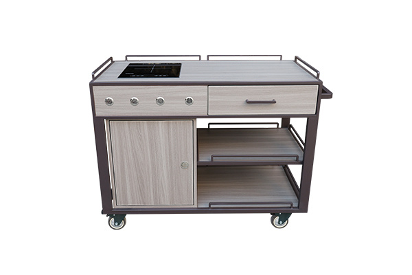 Single head touch induction stove drawer food cart