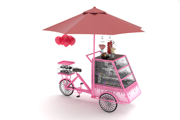 Candy Display Cart Food Bike Display Vehicle