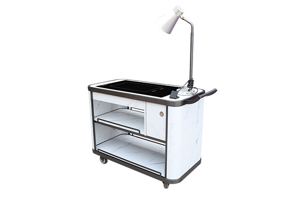 2023 New Touch Screen Warm Function with Heat Lamp Dining Cart