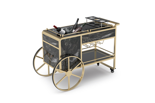 Champagne wine trolley service trolley for restaurant hotel