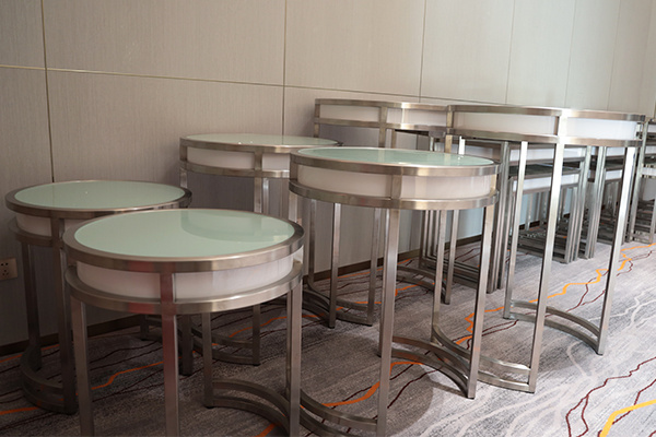 LED buffet nesting table (round) stainless steel buffet table