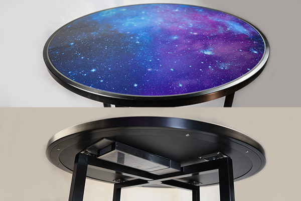 Foldable starry sky glass surface LED changing light buffet table set
