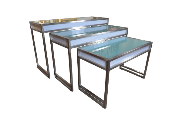 LED buffet nesting table (rectangle) stainless steel buffet table