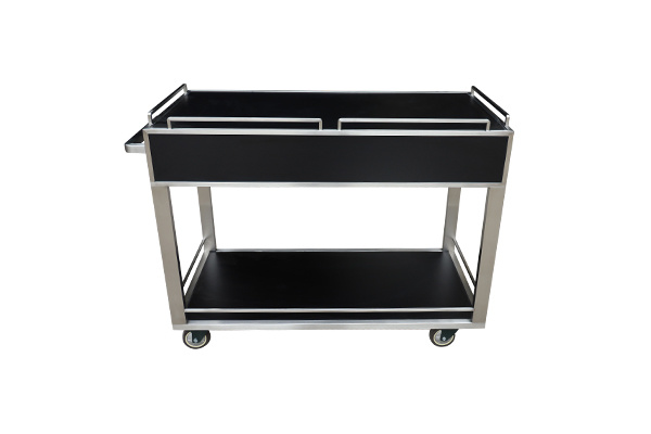 Stainless steel black with drawer function hotel service trolley