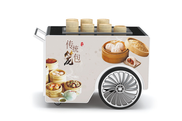 Dessert display cart with electric heating steam equipment