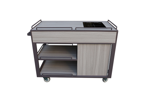 Single head touch induction stove drawer food cart