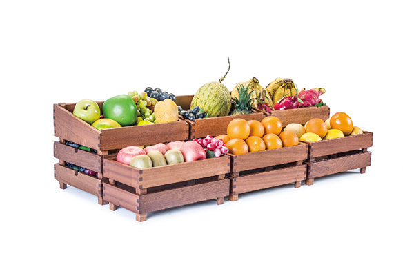 Catering Wooden Food Display Stands Buffet Display