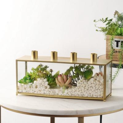 Candlestick With Succulents Decorations