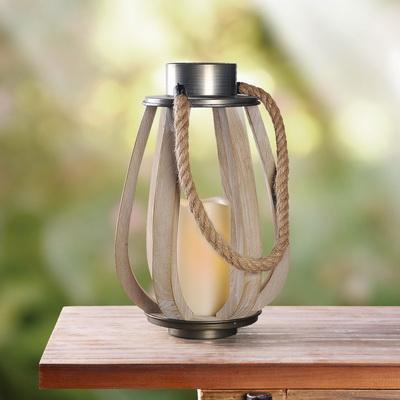 Wood Lantern with LED candle