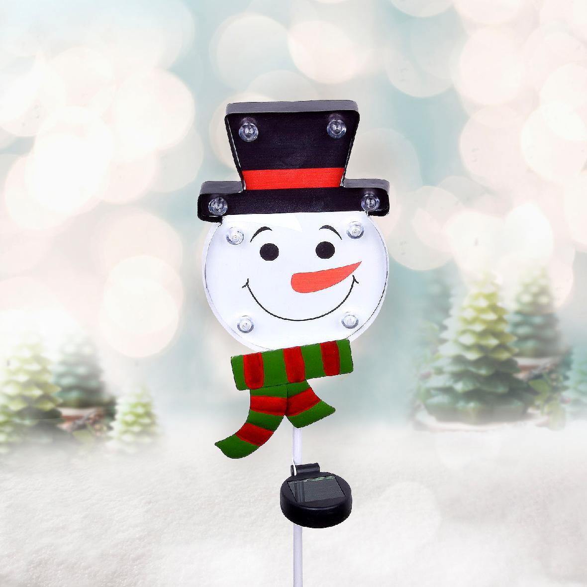 Solar Snowman Garden Stake