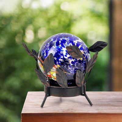 Solar Glass ball with Metal Stand