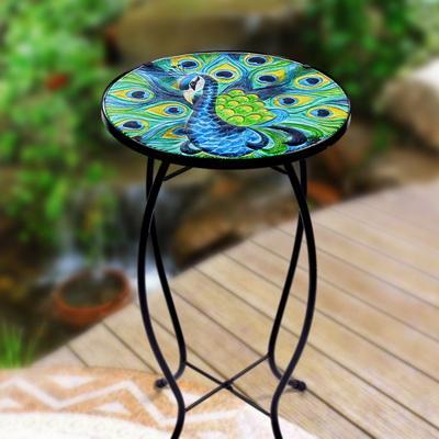 Peacock Glass Table