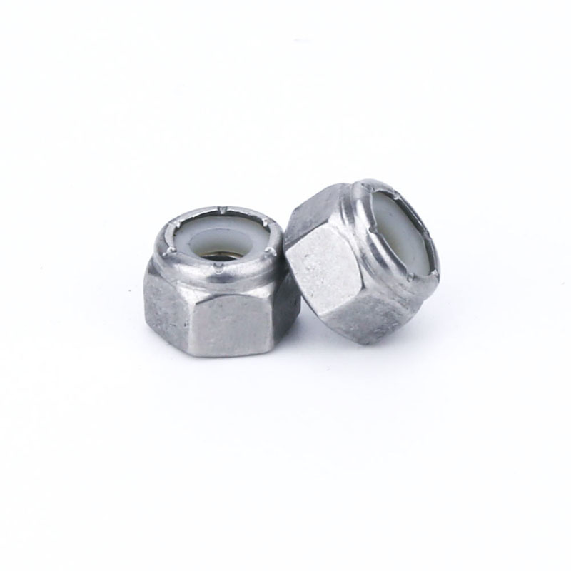 14-20 Stainless steel lock nut reverse tooth anti-slip anti-loosening screw cap nylon hexagonal self-locking nuts