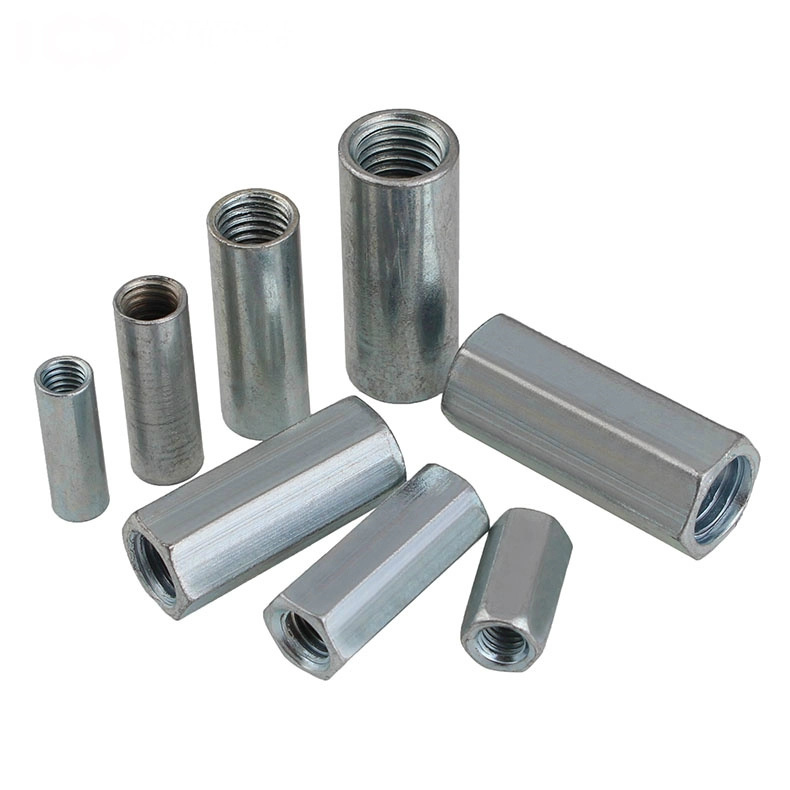 M12X125 7_8-14 Galvanized Coating Threaded Rod Round Coupler Nut Long Hex Coupling Nut - China Nuts and Barrel Nut