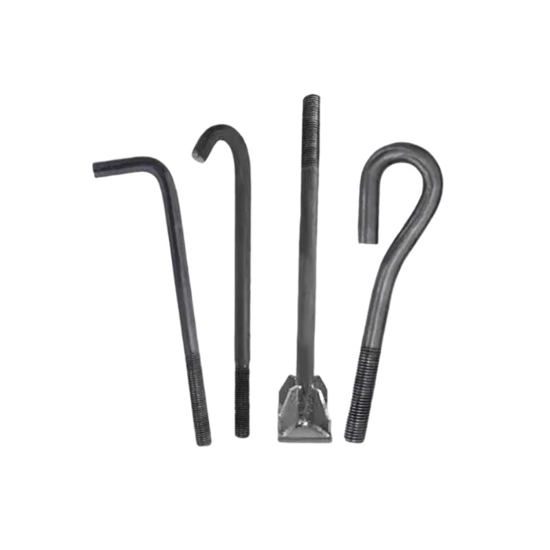 Grade 4.8 8.8 10.9 12.9 Galvanized Steel Zinc Plating L & J Type Hook Foundation Anchor Bolt with Square Nut DIN529