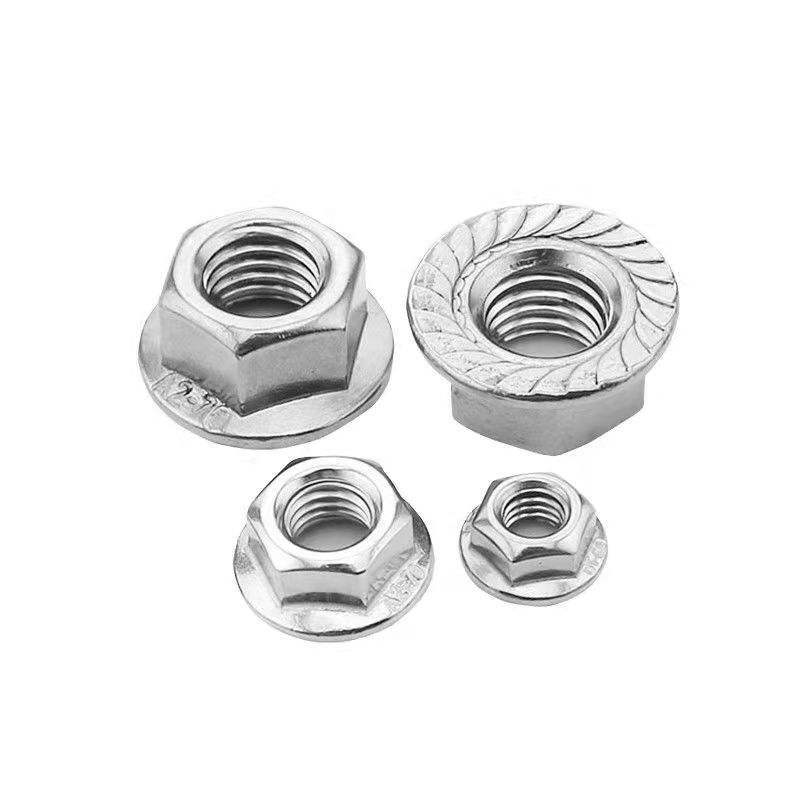 Zinc Plated Grade 4.8 Nuts Carbon Steel Galvanized M14 Metric Din6923 Flange Nut