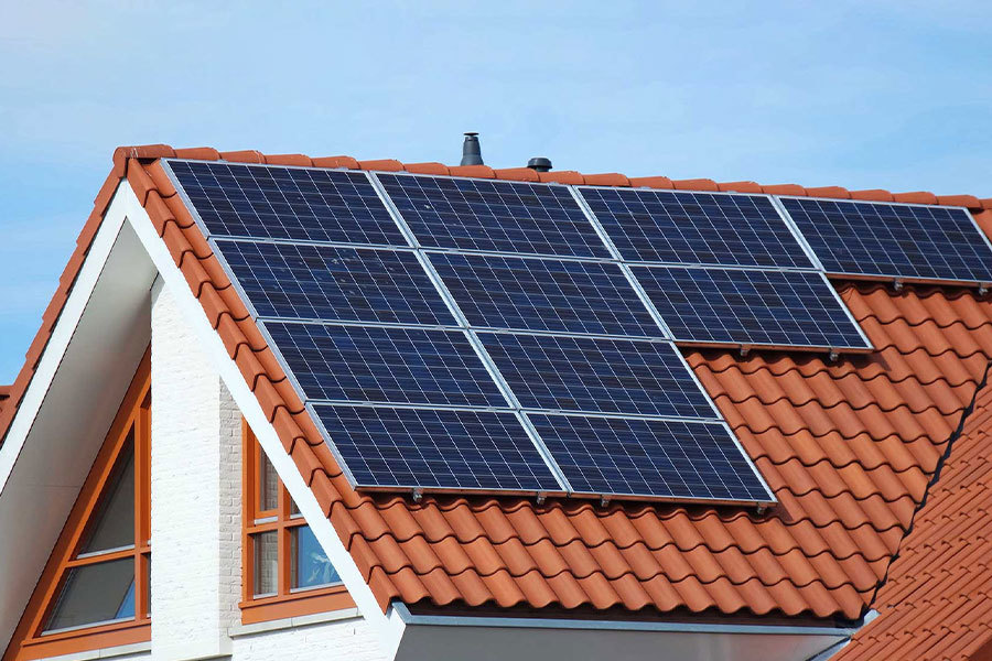 Roof mounted solar system installation
