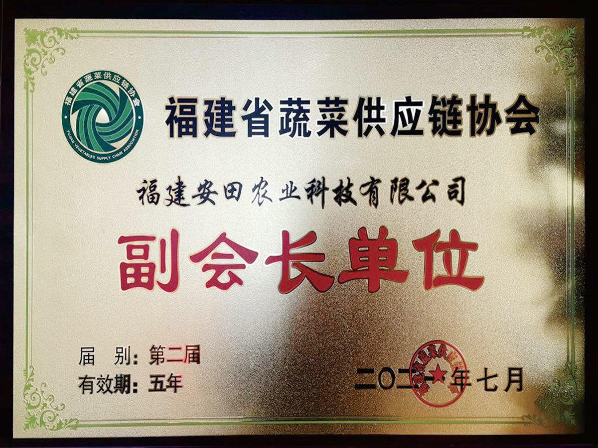 2021福建省蔬菜供應鏈協會-副會長單位