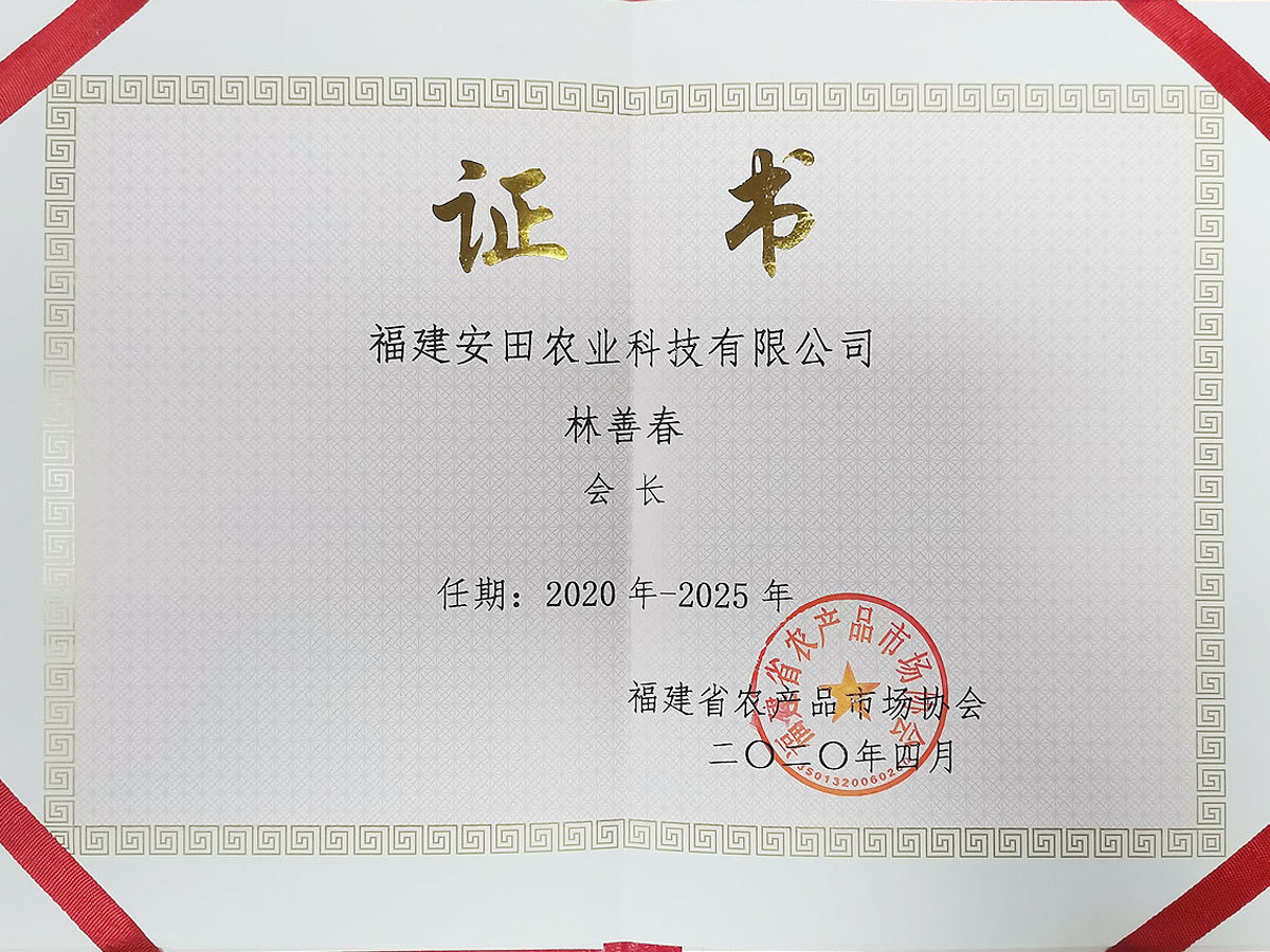 2020-2025福建省農產品市場協會-會長