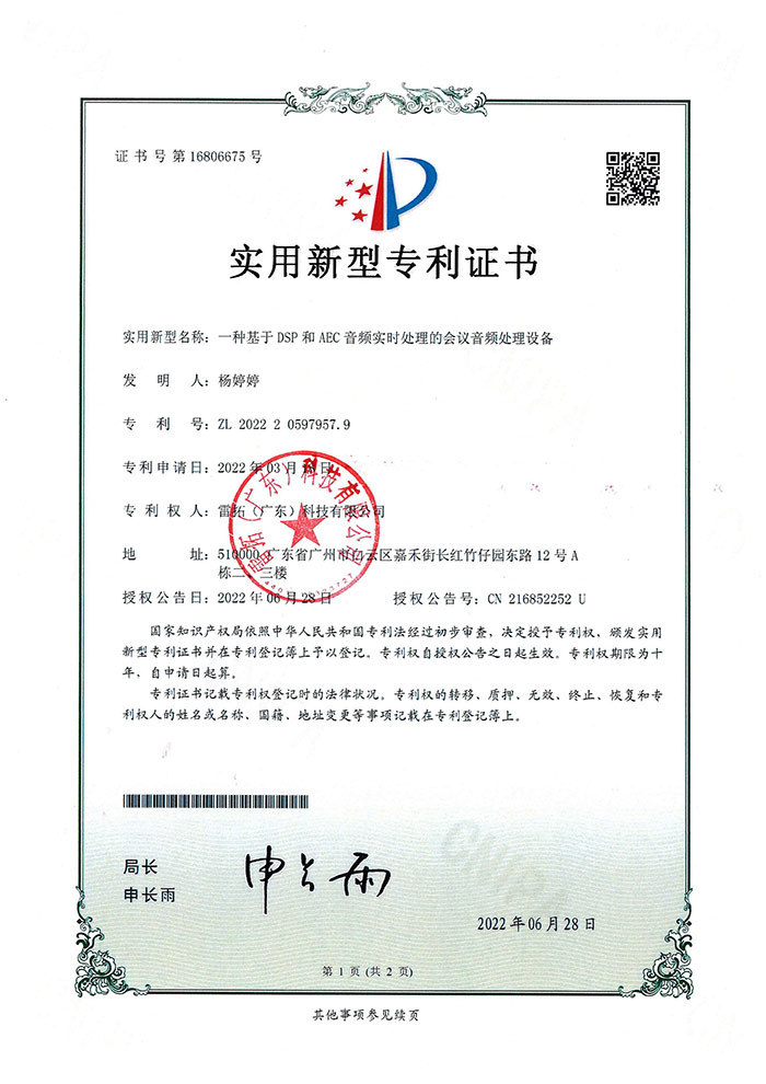 一种基于-DSP和-AEC音频实时处理的会议音频处理设备-实用新型专利