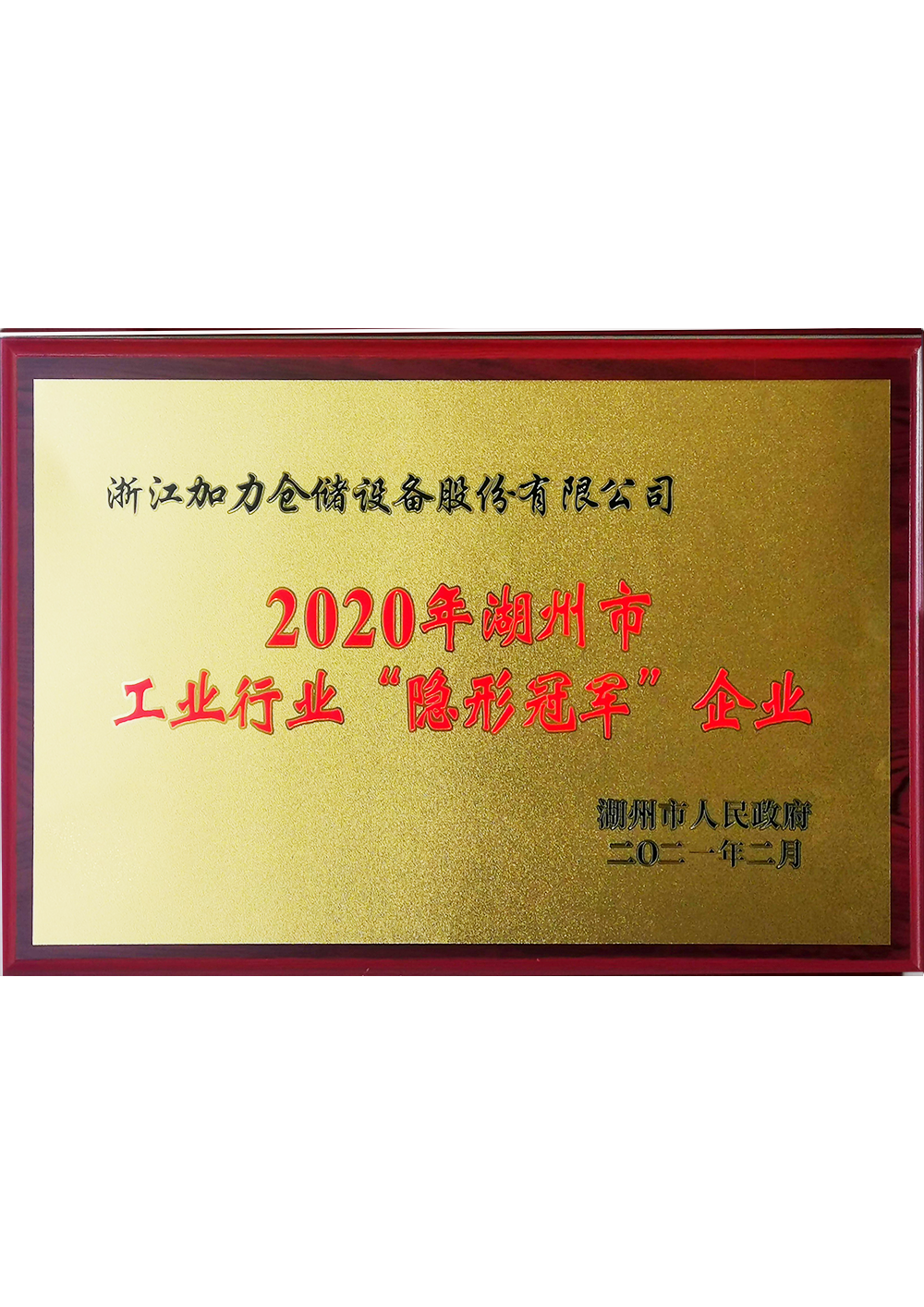 2020年度湖州隱形冠軍企業(yè)