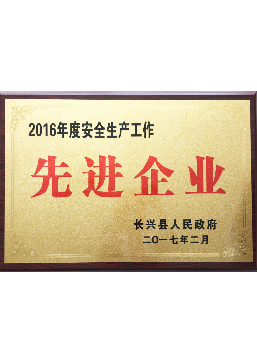 2016年安全生產(chǎn)工作先進企業(yè)