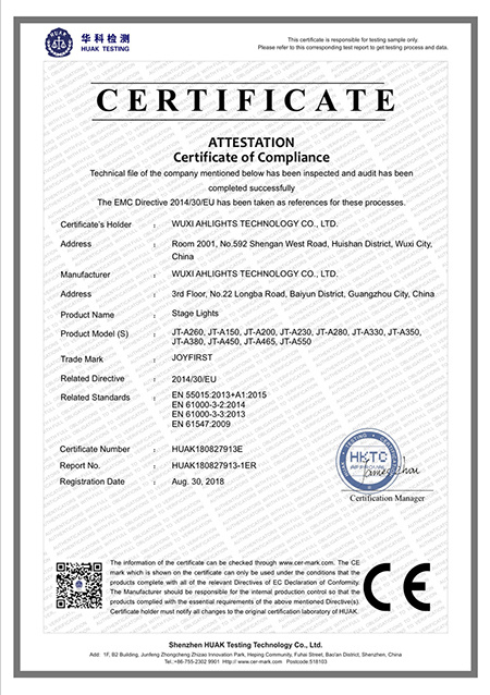 ATTESTATION Certificate of Compliance