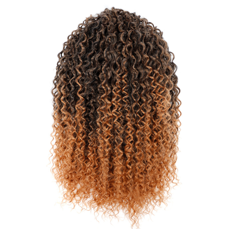 European and American wigs made of synthetic fibers, fluffy African Kinky Curly ponytail hair, African hair bud small curly ponytail wig