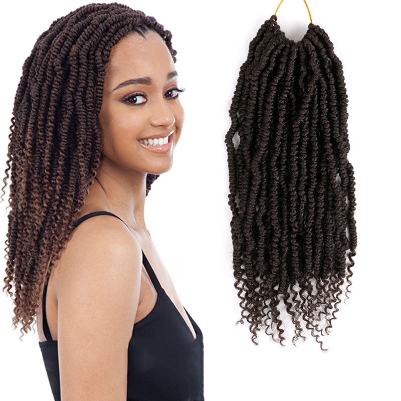 Wholesale of European and American wig Bombtwist dirty braid twisted rope braid African spring braid synthetic fiber wig manufacturers