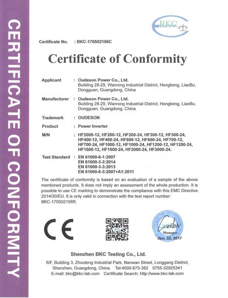 Product CE certificate
