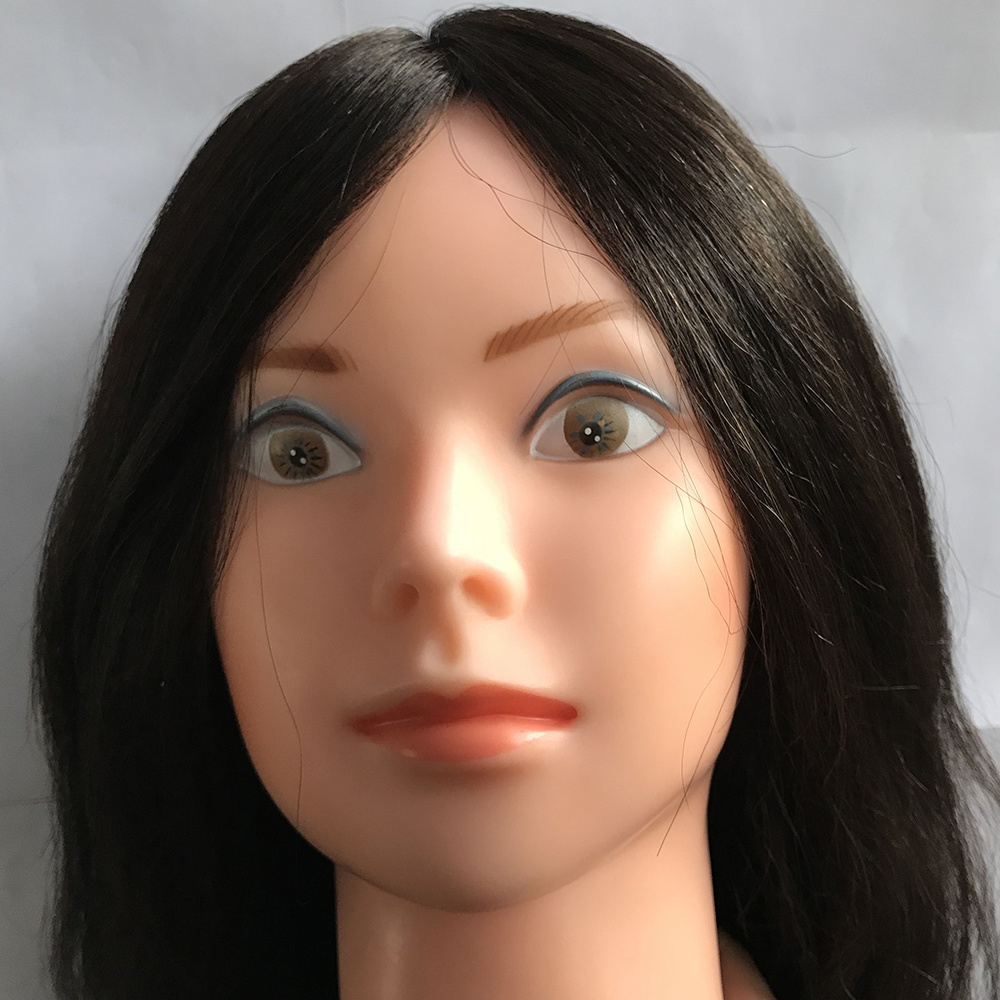 human hair traning head natural color