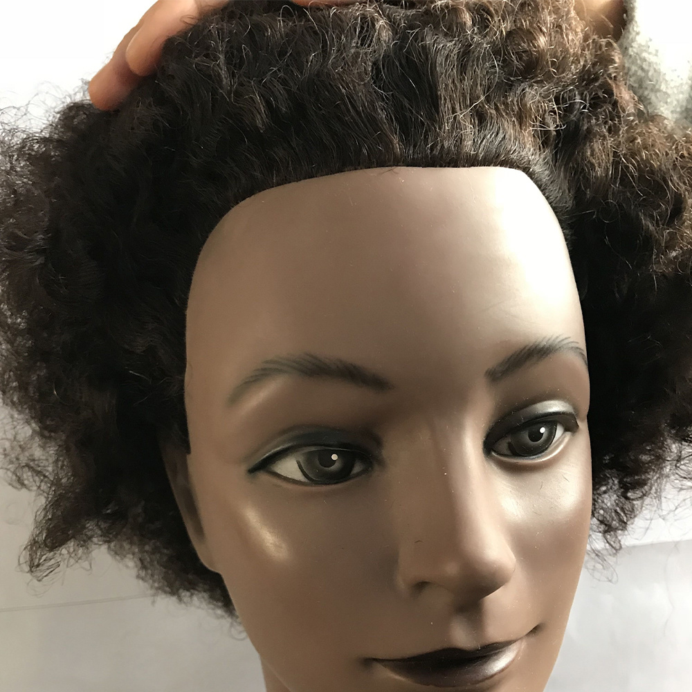 Curly human hair traning head