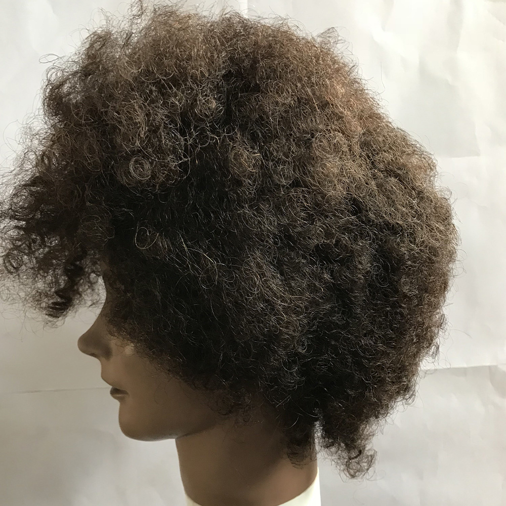 Curly human hair traning head
