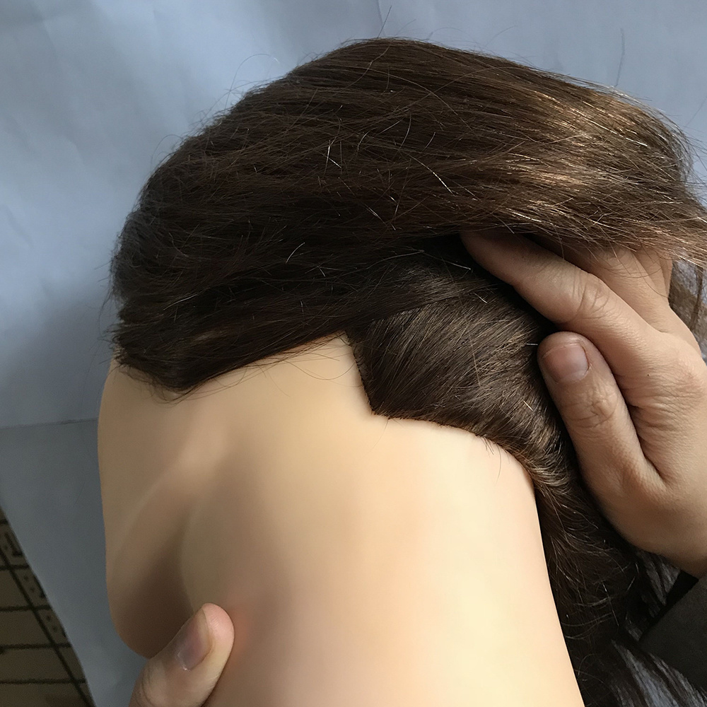 male human hair traning head 4#