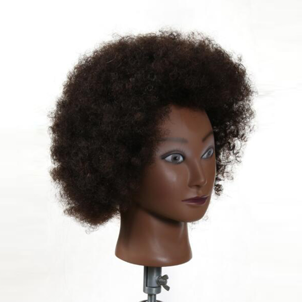 Curly human hair traning head