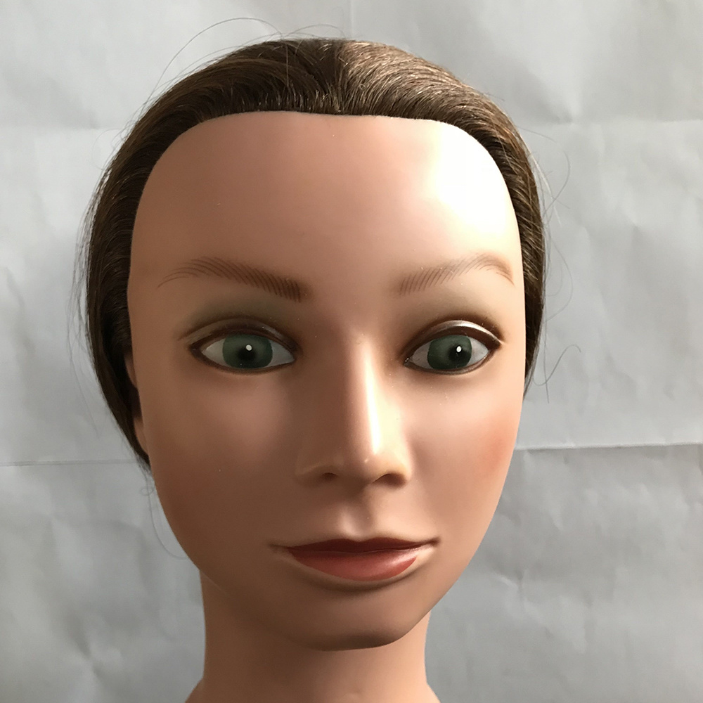 human hair traning head light color