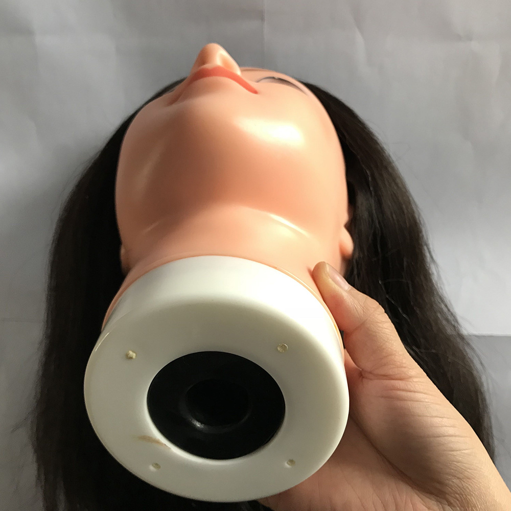human hair traning head natural color