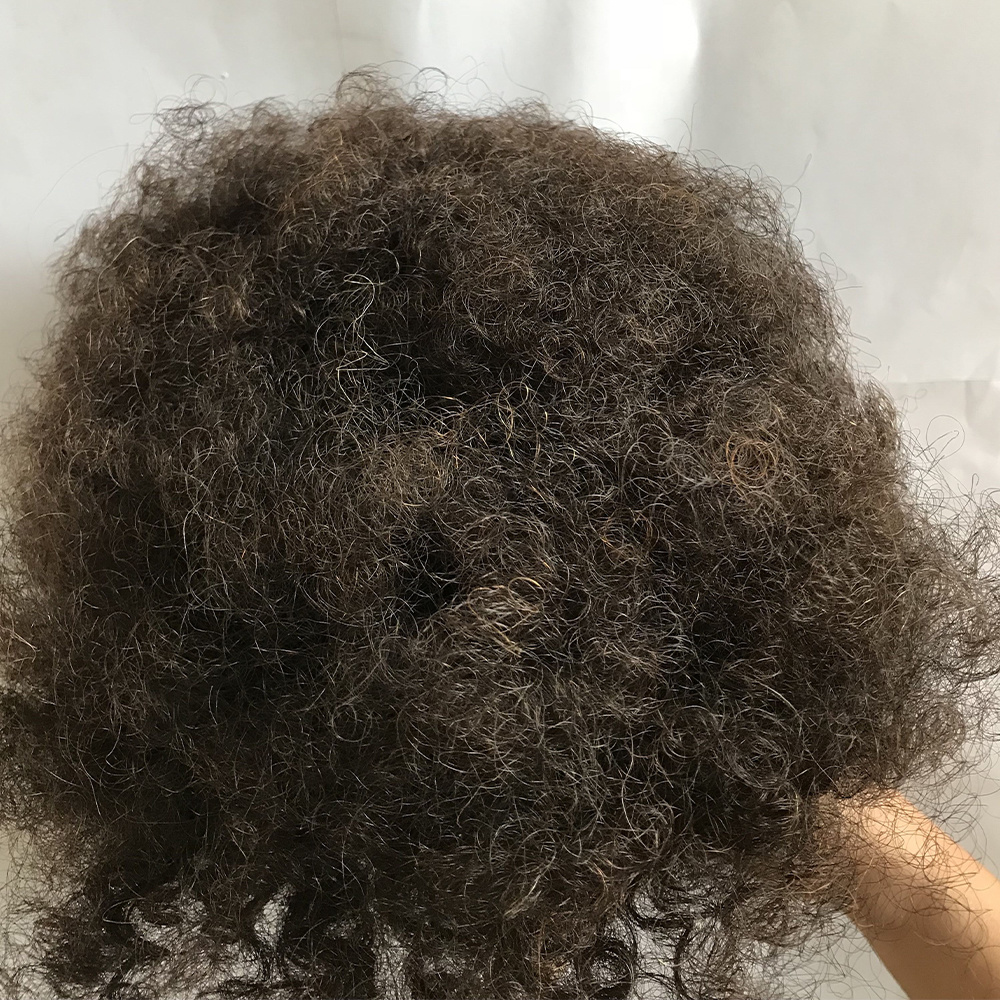 Curly human hair traning head