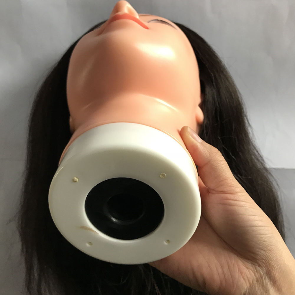 human hair traning head with beard