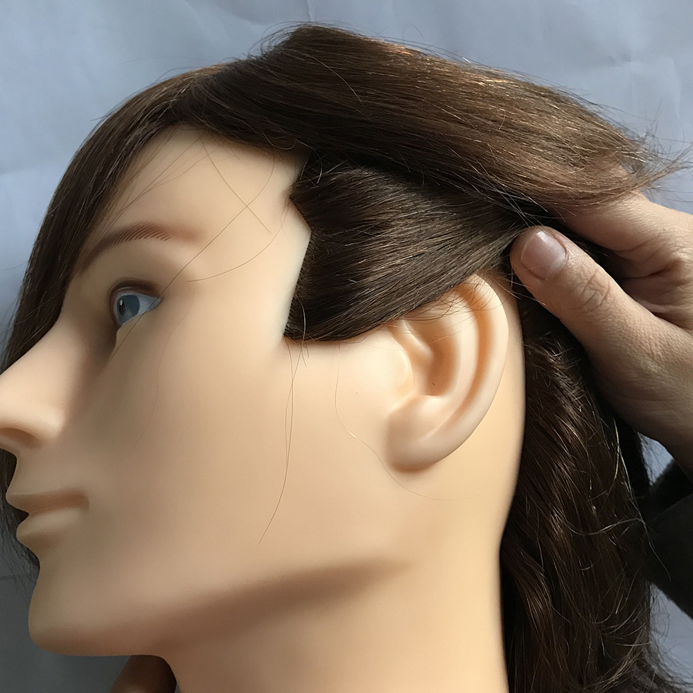 male human hair traning head 4#