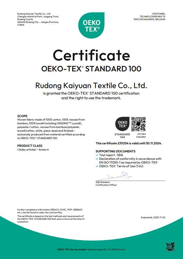 OEKO certificate