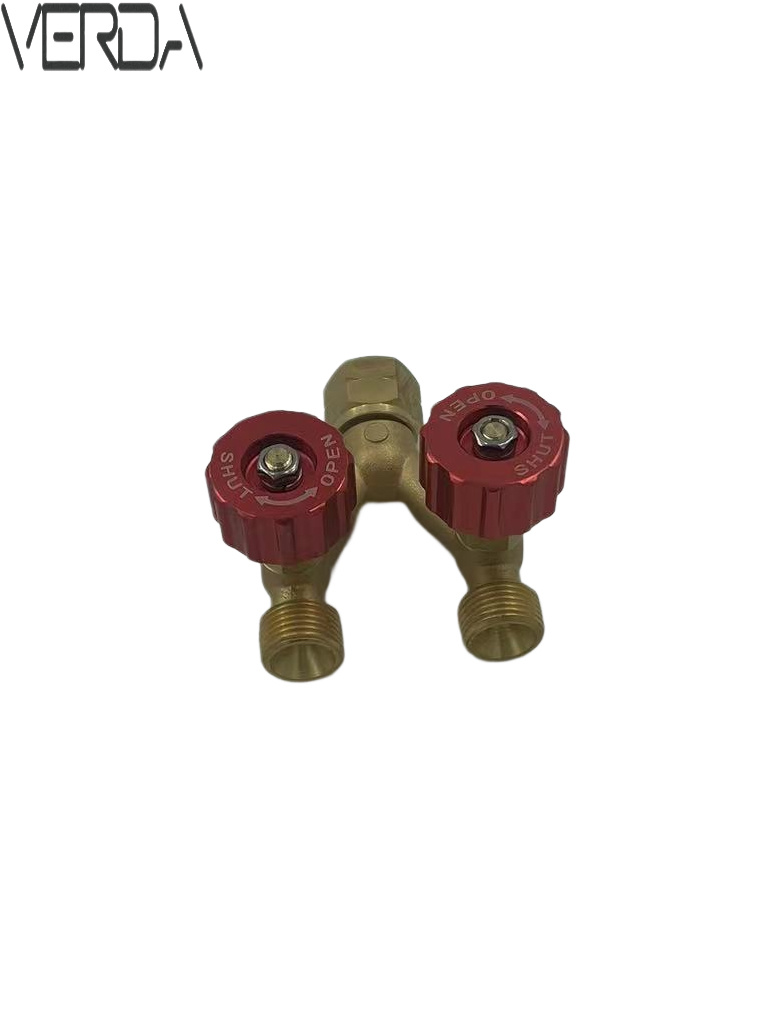 Factory price Acetylene Model Y Valve Twin Outlets valve Genuine Brass Pipe Fittings Pipe Joint Tube Welding Accessories